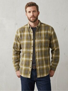 Wolverine Olive Plaid Button-Down Shirt XL